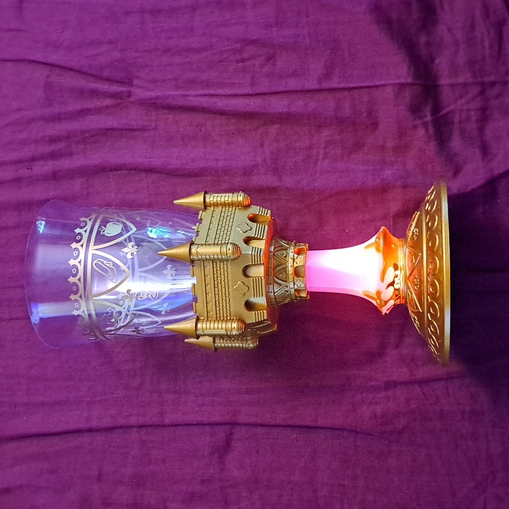 Disney World Beauty & the Beast Be Our Guest Light Up Gold Goblet Cup Chalice